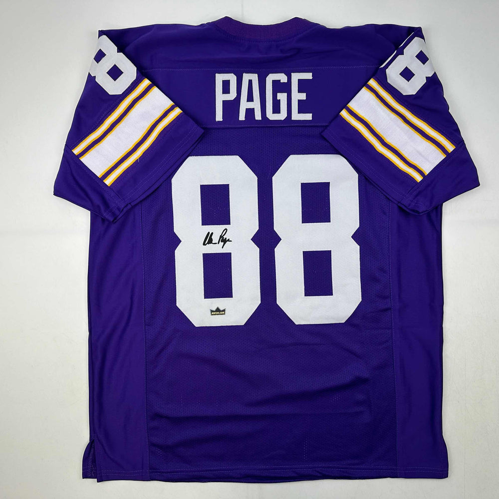 Facsimile Autographed Alan Page Minnesota Purple Reprint Laser Auto Football Jersey Size Men's XL (ONLINE ORDER ONLY)