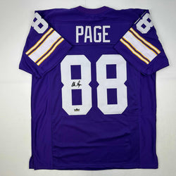 Facsimile Autographed Alan Page Minnesota Purple Reprint Laser Auto Football Jersey Size Men's XL (ONLINE ORDER ONLY)