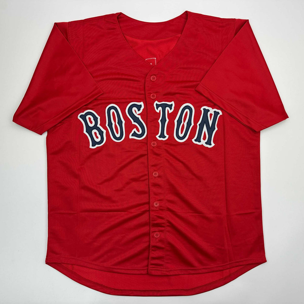 Autographed/Signed Dustin Pedroia Boston Red Baseball Jersey JSA COA (ONLINE ORDER ONLY)