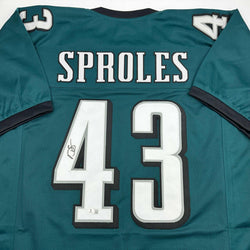 Autographed/Signed Darren Sproles Philadelphia Green Football Jersey Beckett BAS COA