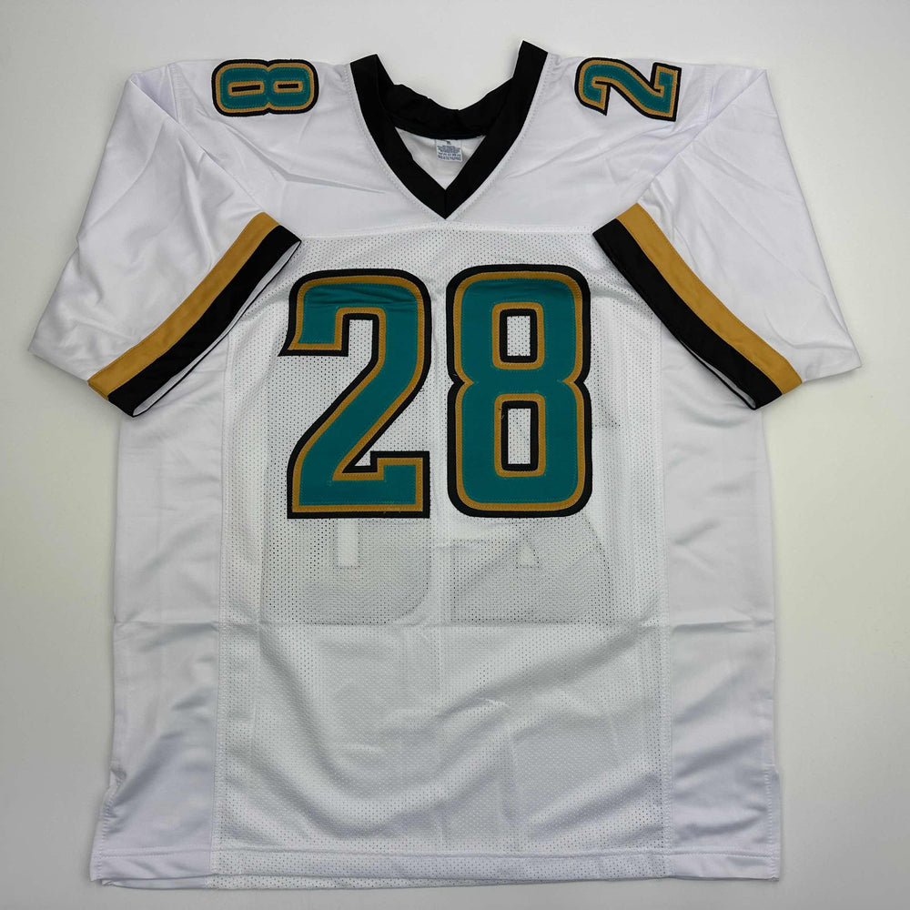 Autographed/Signed Fred Taylor Jacksonville White Football Jersey JSA COA