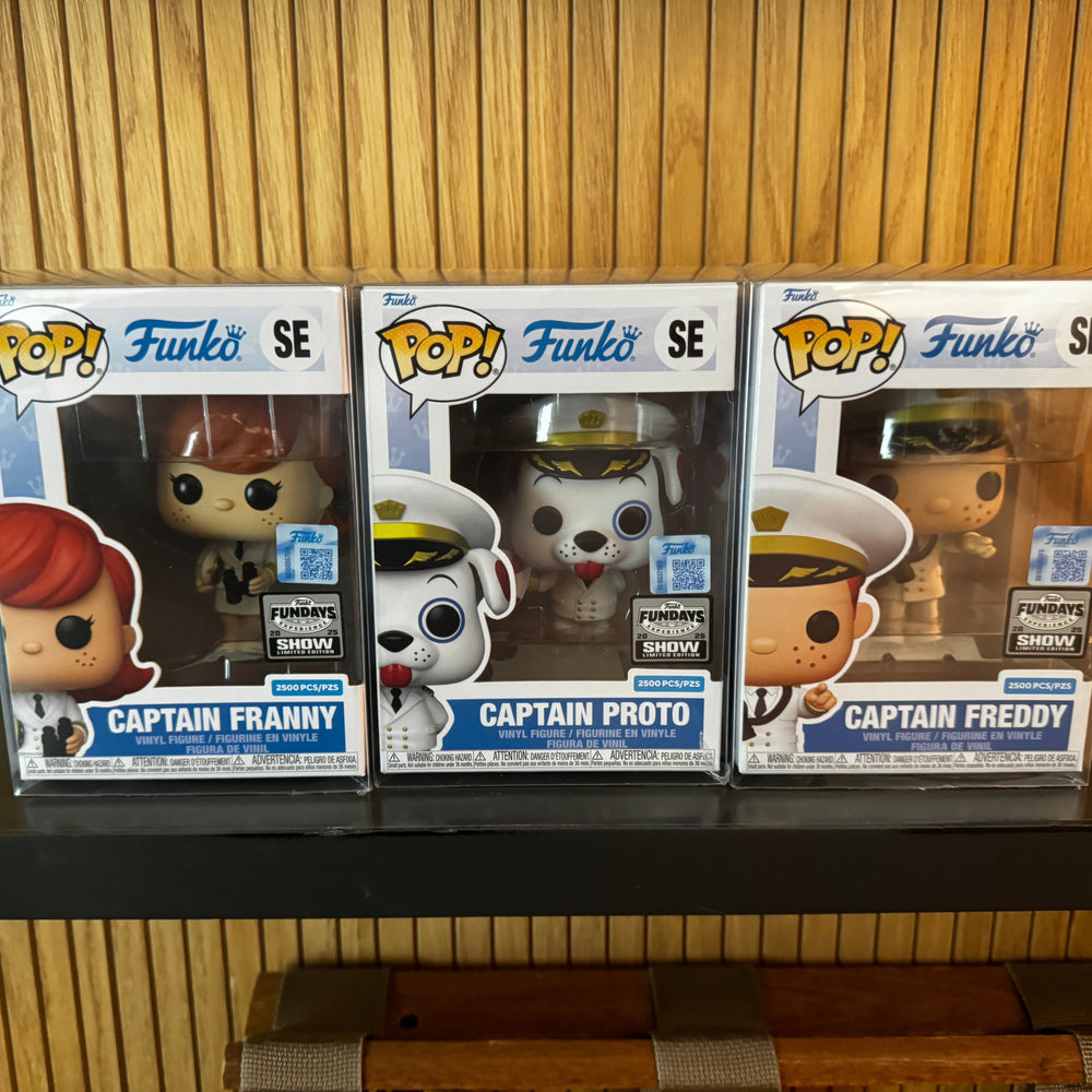 Funko Fundays Experience 2025: Pop! Originals Captain Freddy, Captain Franny, Captain Proto Set of 3 () LE2500 (ONLINE ORDER ONLY)