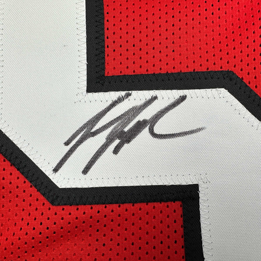 Autographed/Signed Jessie Tuggle Atlanta Red Football Jersey JSA COA (ONLINE ORDER ONLY)