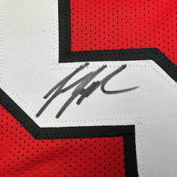 Autographed/Signed Jessie Tuggle Atlanta Red Football Jersey JSA COA (ONLINE ORDER ONLY)
