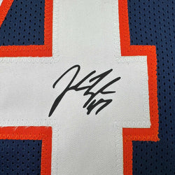Framed Facsimile Autographed John Lynch 35x39 Denver Blue Reprint Laser Auto Football Jersey (ONLINE ORDER ONLY)
