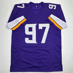 Autographed/Signed Everson Griffen Minnesota Purple Football Jersey JSA COA