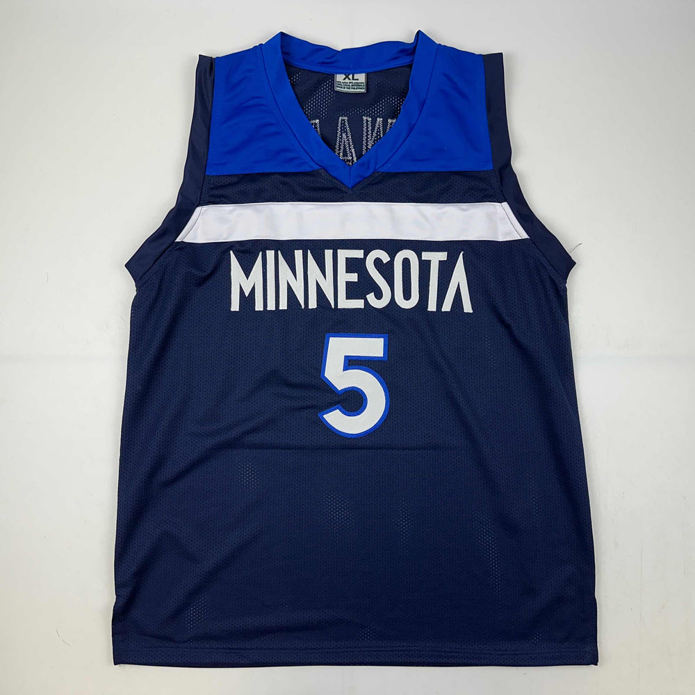 Facsimile Autographed Anthony Edwards Minnesota Blue Reprint Laser Auto Basketball Jersey Size Men's XL (ONLINE ORDER ONLY)