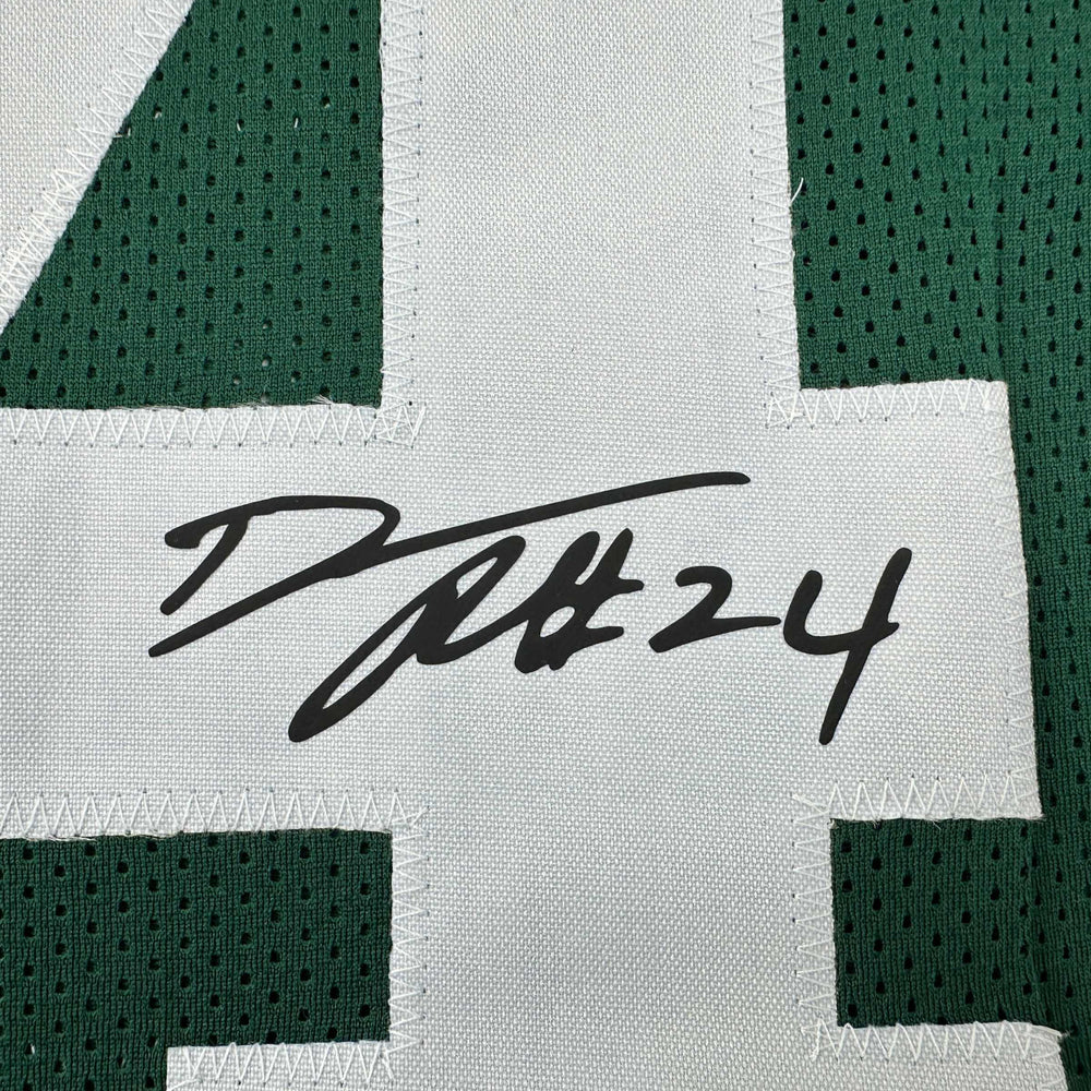 Facsimile Autographed Darrelle Revis New York Green Reprint Laser Auto Football Jersey Size Men's XL (ONLINE ORDER ONLY)