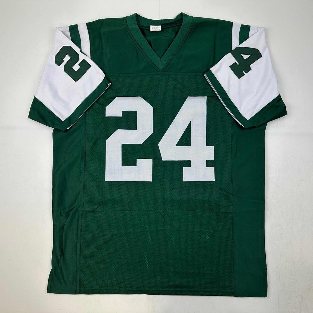 Facsimile Autographed Darrelle Revis New York Green Reprint Laser Auto Football Jersey Size Men's XL (ONLINE ORDER ONLY)