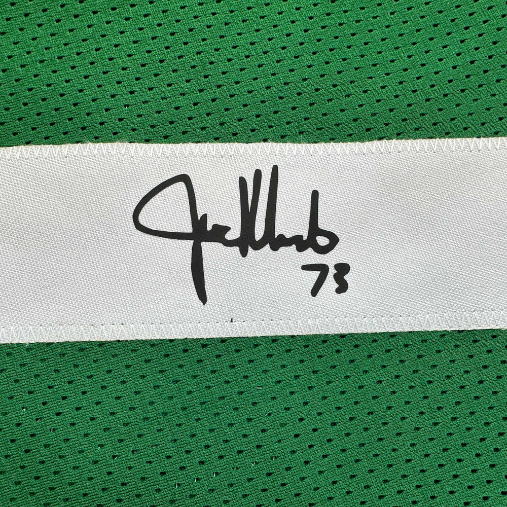 Framed Facsimile Autographed Joe Klecko 35x39 New York Green Reprint Laser Auto Football Jersey (ONLINE ORDER ONLY)