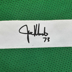 Framed Facsimile Autographed Joe Klecko 35x39 New York Green Reprint Laser Auto Football Jersey (ONLINE ORDER ONLY)