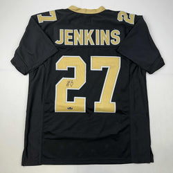 Facsimile Autographed Malcolm Jenkins New Orleans Black Reprint Laser Auto Football Jersey Size Men's XL (ONLINE ORDER ONLY)