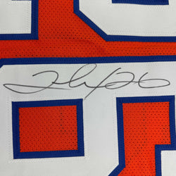 Autographed/Signed Clinton Portis Denver Retro Orange Football Jersey Beckett BAS COA