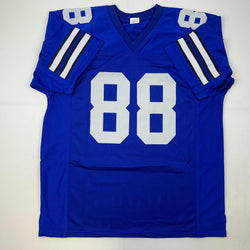 Facsimile Autographed Drew Pearson Dallas Blue Reprint Laser Auto Football Jersey Size Men's XL (ONLINE ORDER ONLY)