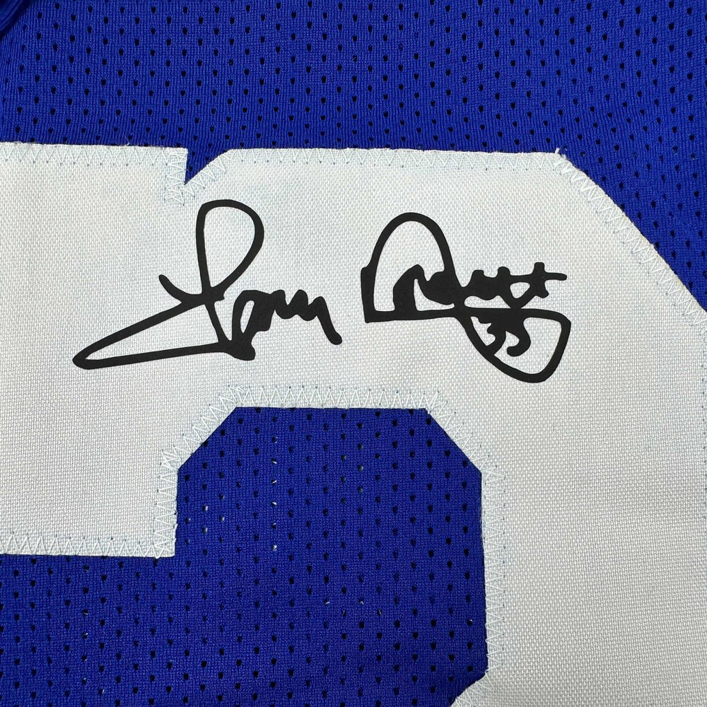 Framed Facsimile Autographed Tony Dorsett 35x39 Dallas Blue Reprint Laser Auto Football Jersey (ONLINE ORDER ONLY)