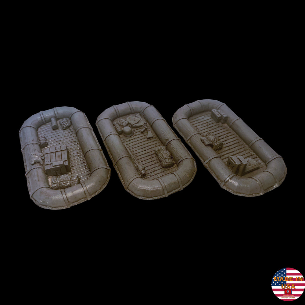 Inflatable Boat (Schlauchboot) With Bits of Cargo (3/pk) - 28MSCE021 (Online Order Only)