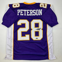 Facsimile Autographed Adrian Peterson Minnesota Purple Reprint Laser Auto Football Jersey Size Men's XL (ONLINE ORDER ONLY)