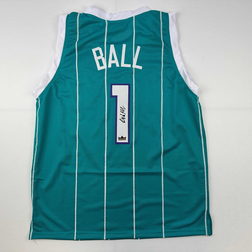 Facsimile Autographed LaMelo Ball Charlotte Teal Reprint Laser Auto Basketball Jersey Size Men's XL (ONLINE ORDER ONLY)