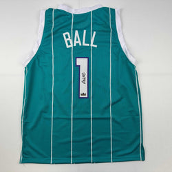 Facsimile Autographed LaMelo Ball Charlotte Teal Reprint Laser Auto Basketball Jersey Size Men's XL (ONLINE ORDER ONLY)