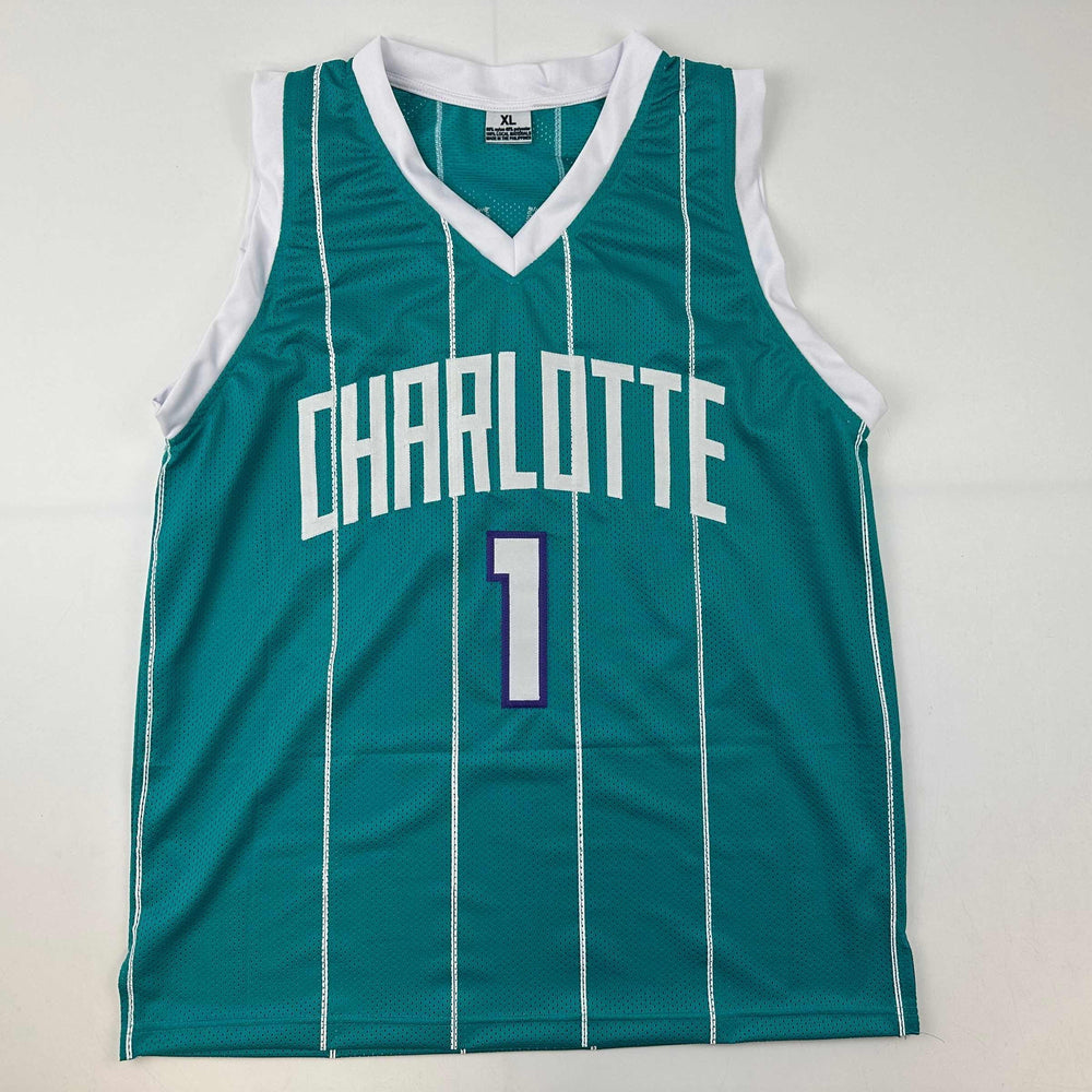 Facsimile Autographed LaMelo Ball Charlotte Teal Reprint Laser Auto Basketball Jersey Size Men's XL (ONLINE ORDER ONLY)