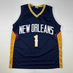 Facsimile Autographed Zion Williamson New Orleans Blue Reprint Laser Auto Basketball Jersey Size Men's XL (ONLINE ORDER ONLY)