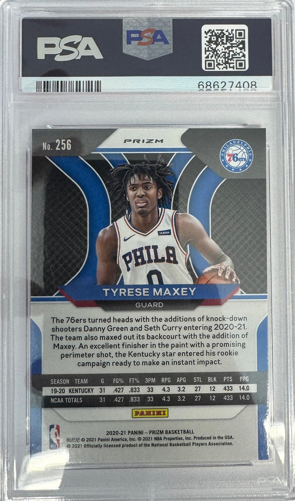 Graded 2020 Panini Prizm Tyrese Maxey #256 Ruby Wave Rookie RC Basketball Card PSA 10 Gem Mint