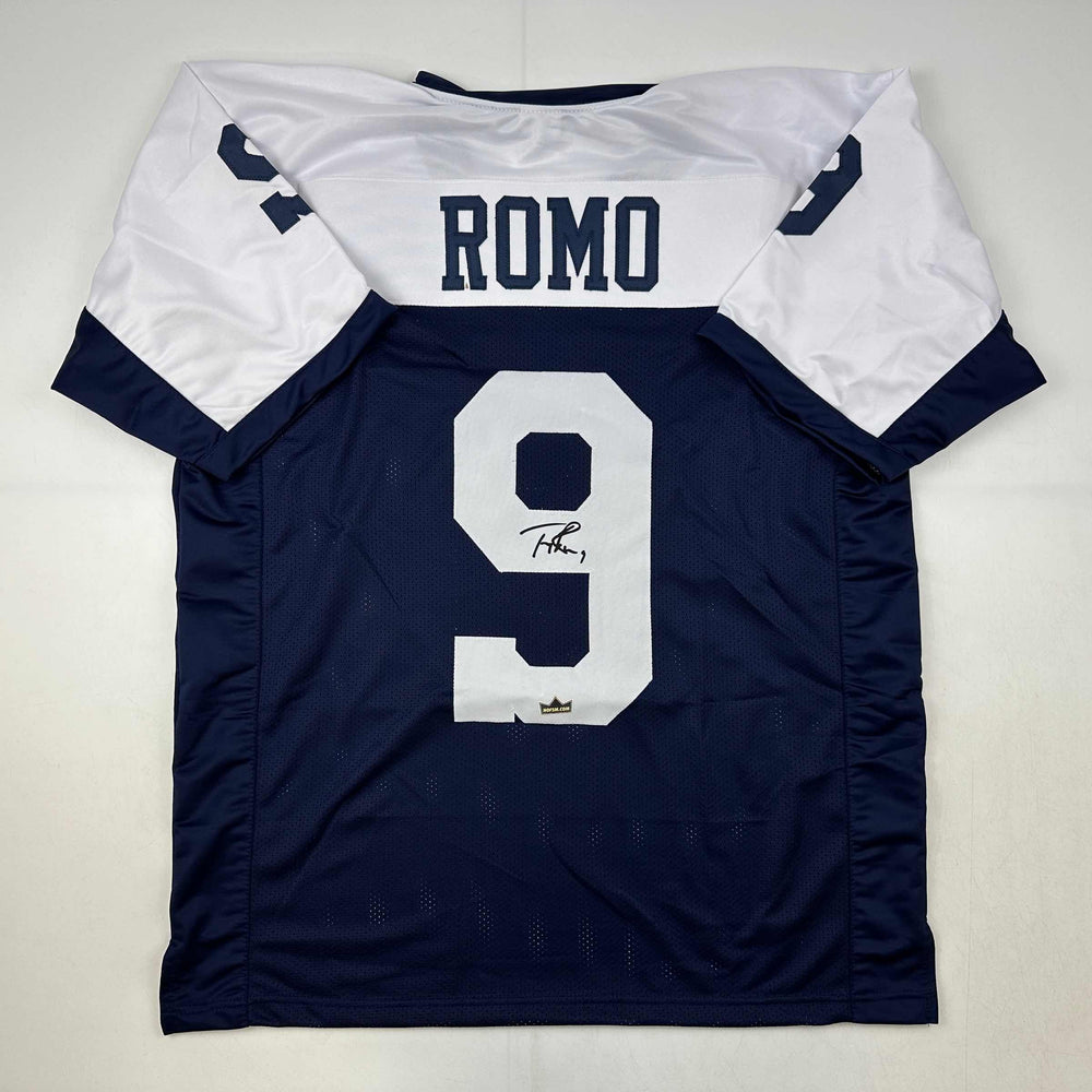 Facsimile Autographed Tony Romo Dallas Thanksgiving Day Reprint Laser Auto Football Jersey Size Men's XL (ONLINE ORDER ONLY)