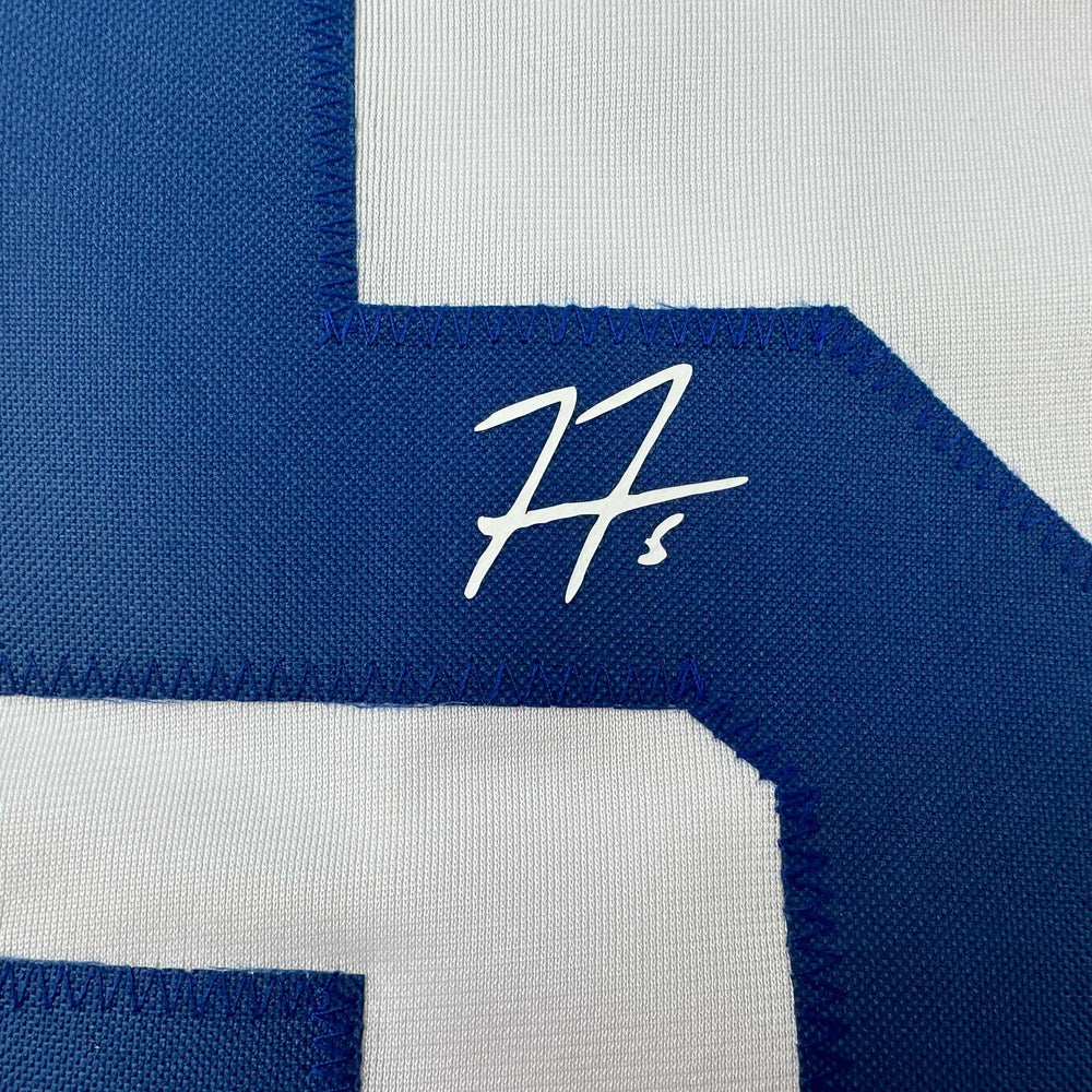 Facsimile Autographed Freddie Freeman Los Angeles LA White Reprint Laser Auto Baseball Jersey Size Men's XL (ONLINE ORDER ONLY)