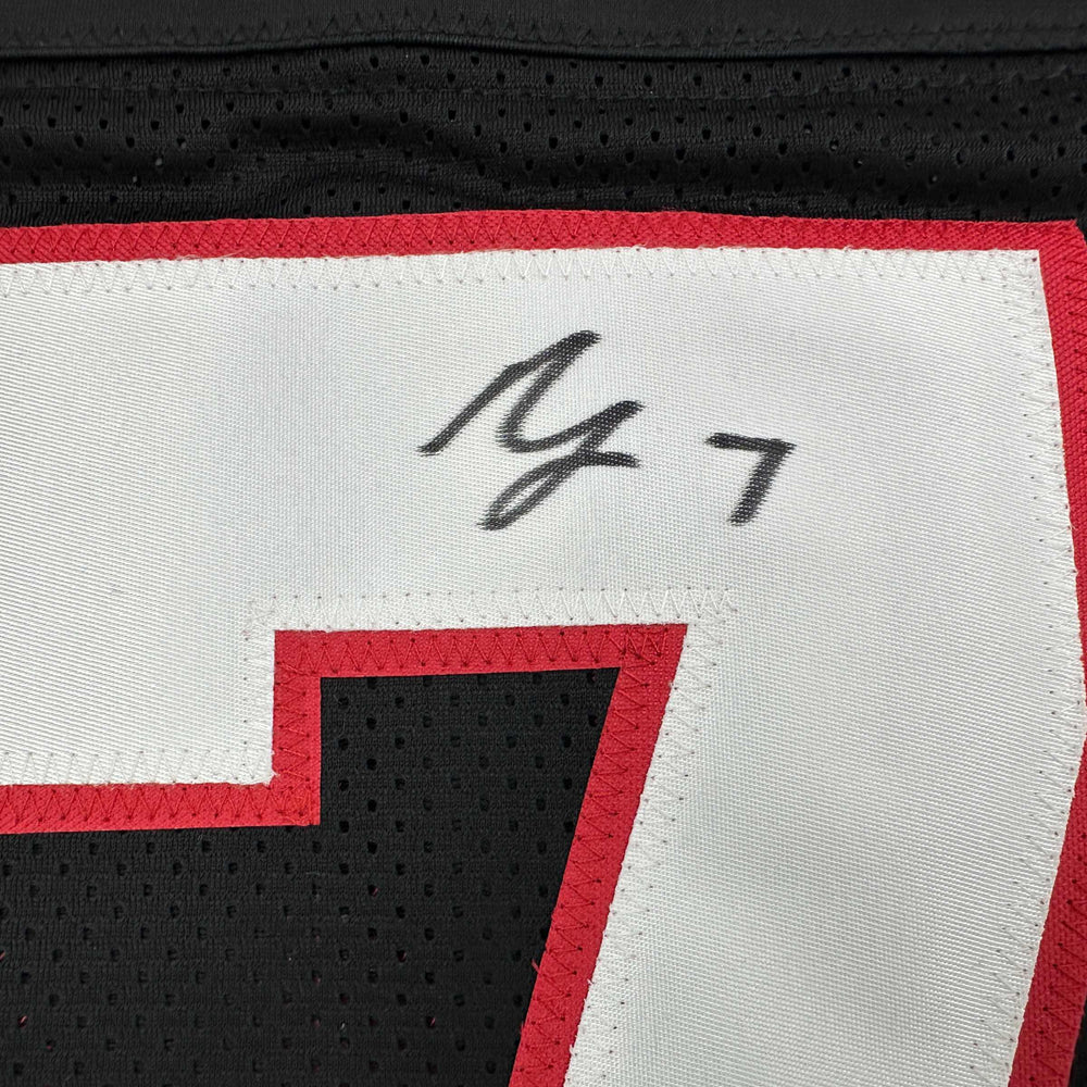 Autographed/Signed Bijan Robinson Atlanta Retro Black Football Jersey Beckett BAS COA