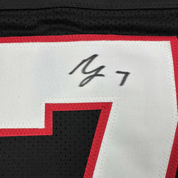 Autographed/Signed Bijan Robinson Atlanta Retro Black Football Jersey Beckett BAS COA