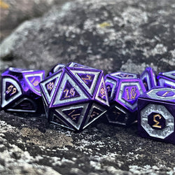Cleric's Domain Purple And Silver Metal Dice Set (ONLINE ORDER ONLY)