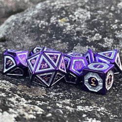 Cleric's Domain Purple And Silver Metal Dice Set (ONLINE ORDER ONLY)