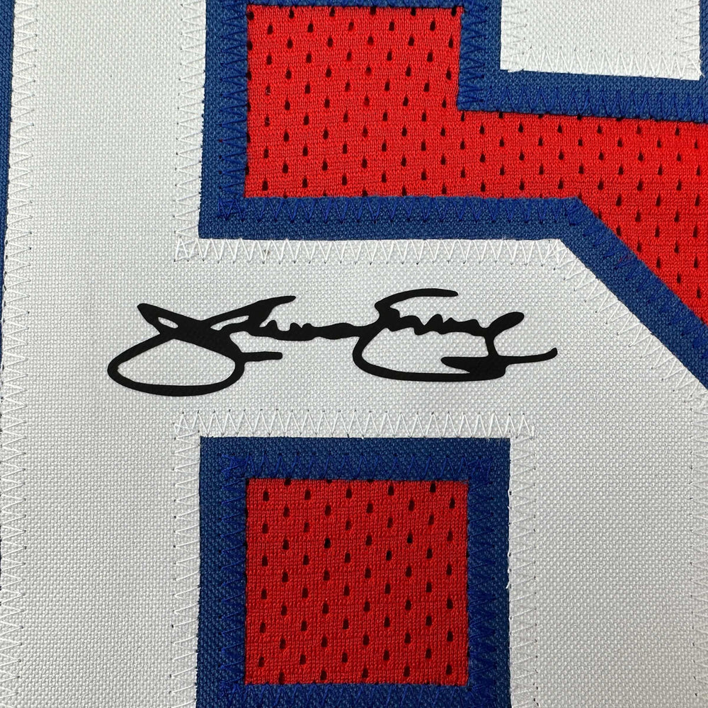 Facsimile Autographed Julius Dr. J Erving Philadelphia Red Reprint Laser Auto Basketball Jersey Size Men's XL (ONLINE ORDER ONLY)