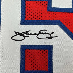 Facsimile Autographed Julius Dr. J Erving Philadelphia Red Reprint Laser Auto Basketball Jersey Size Men's XL (ONLINE ORDER ONLY)