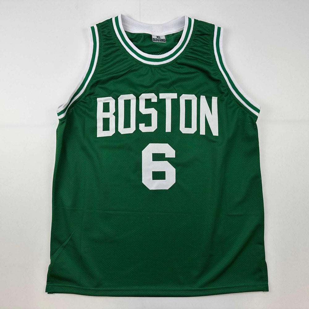 Facsimile Autographed Bill Russell Boston Green Reprint Laser Auto Basketball Jersey Size Men's XL (ONLINE ORDER ONLY)