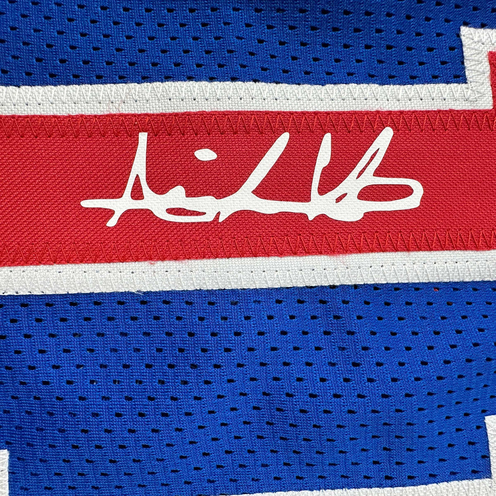 Facsimile Autographed Isiah Thomas Detroit Blue Reprint Laser Auto Basketball Jersey Size Men's XL (ONLINE ORDER ONLY)
