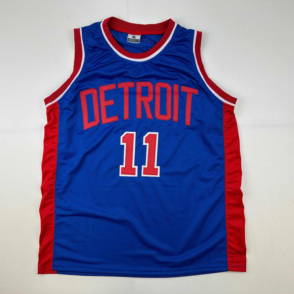 Facsimile Autographed Isiah Thomas Detroit Blue Reprint Laser Auto Basketball Jersey Size Men's XL (ONLINE ORDER ONLY)