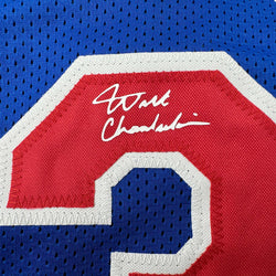 Facsimile Autographed Wilt Chamberlain Philadelphia Blue Reprint Laser Auto Basketball Jersey Size Men's XL (ONLINE ORDER ONLY)