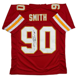 Autographed/Signed Neil Smith Kansas City Red Football Jersey JSA COA (ONLINE ORDER ONLY)