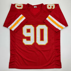 Autographed/Signed Neil Smith Kansas City Red Football Jersey JSA COA (ONLINE ORDER ONLY)