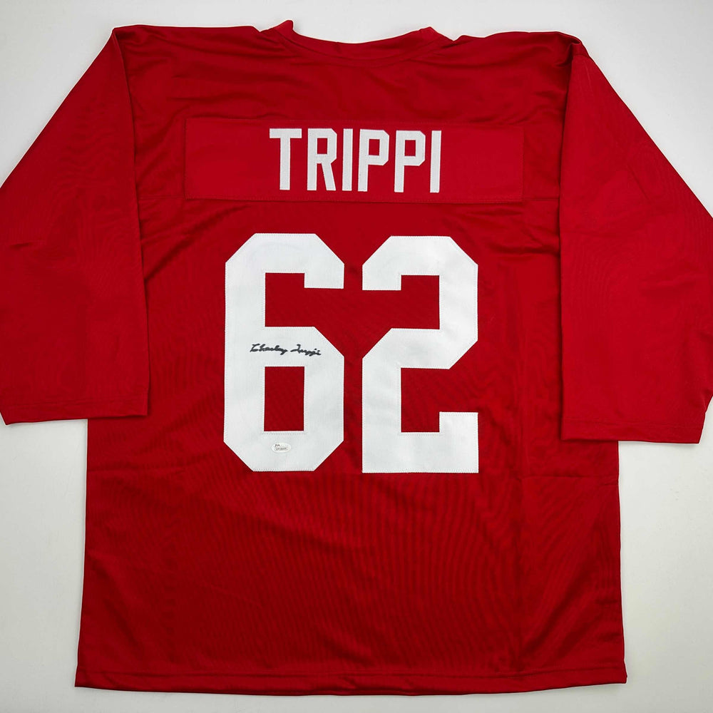 Autographed/Signed Charley Trippi Arizona Red Football Jersey JSA COA