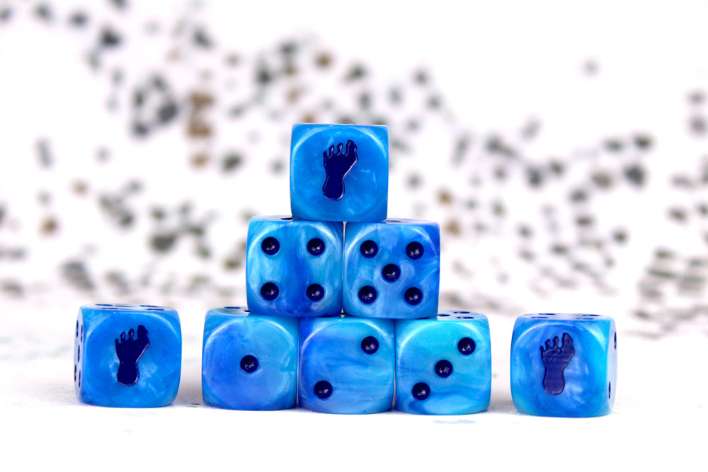 Giant Footprint Dice - Blue Frost (ONLINE ORDER ONLY)