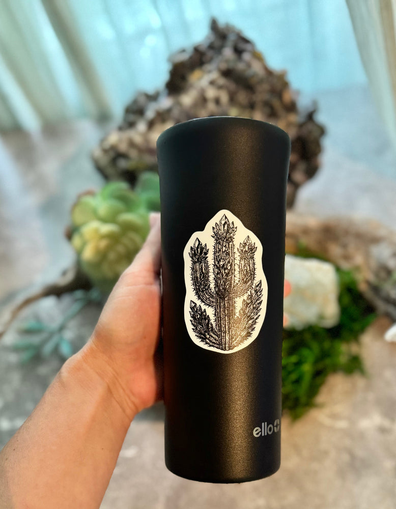 Crystal Cactus Sticker – 3" Mystical Desert Crystal Vinyl Decal (ONLINE ORDER ONLY)