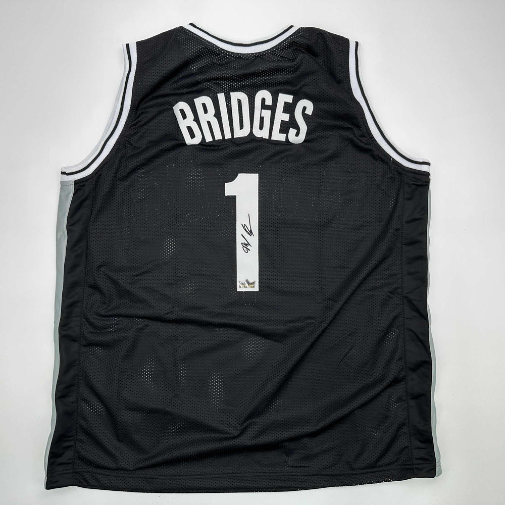 Facsimile Autographed Mikal Bridges Brooklyn Black Reprint Laser Auto Basketball Jersey Size Men's XL (ONLINE ORDER ONLY)