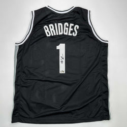 Facsimile Autographed Mikal Bridges Brooklyn Black Reprint Laser Auto Basketball Jersey Size Men's XL (ONLINE ORDER ONLY)