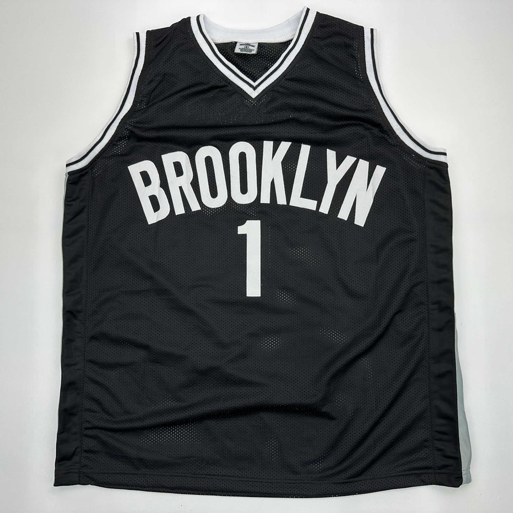 Facsimile Autographed Mikal Bridges Brooklyn Black Reprint Laser Auto Basketball Jersey Size Men's XL (ONLINE ORDER ONLY)