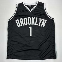 Facsimile Autographed Mikal Bridges Brooklyn Black Reprint Laser Auto Basketball Jersey Size Men's XL (ONLINE ORDER ONLY)