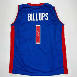Facsimile Autographed Chauncey Billups Detroit Blue Reprint Laser Auto Basketball Jersey Size Men's XL (ONLINE ORDER ONLY)