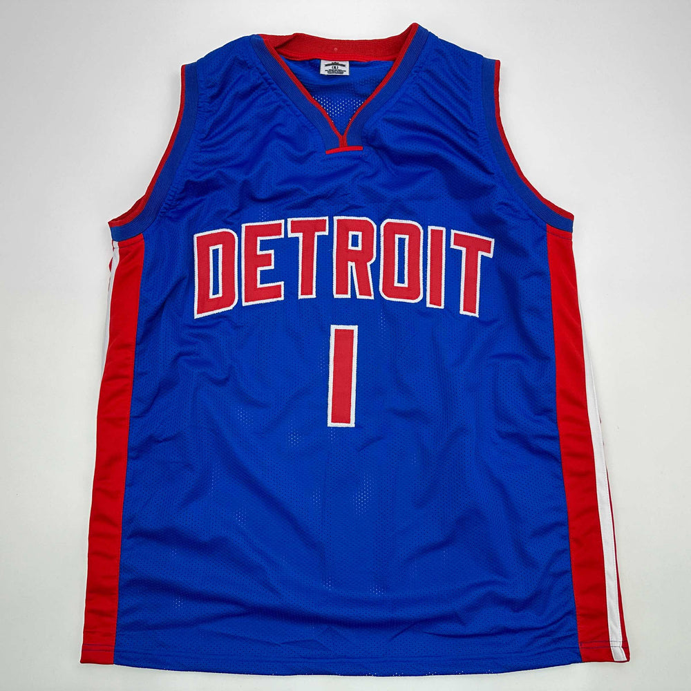 Facsimile Autographed Chauncey Billups Detroit Blue Reprint Laser Auto Basketball Jersey Size Men's XL (ONLINE ORDER ONLY)