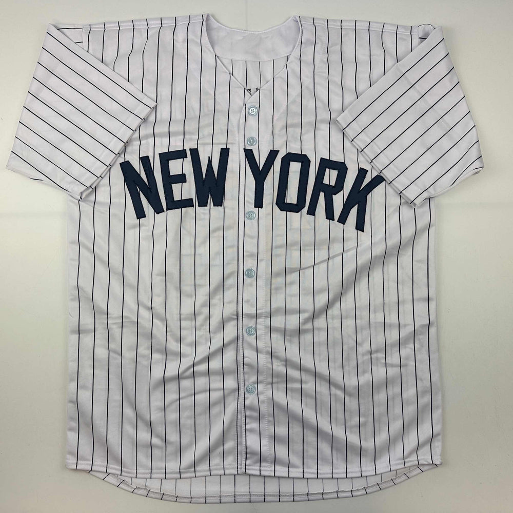 Facsimile Autographed Mariano Rivera New York Pinstripe Reprint Laser Auto Baseball Jersey Size Men's XL (ONLINE ORDER ONLY)